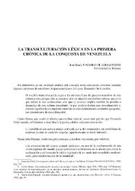 La transculturación léxica en la primera Crónica de la conquista de Venezuela