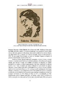 Federica Montseny i Mañé [editora] (Madrid, 1905 - Toulouse, 1994) [Semblanza]