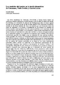 Los modelos del teatro en la teoría dramática de Unamuno, Valle-Inclán y García Lorca 