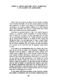 Carta a Jesús Requena, para acercarle a un cuadro de Joan Miró