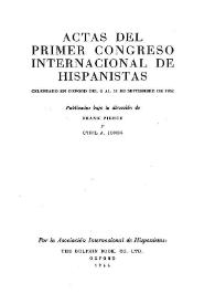 Actas del Primer Congreso Internacional de Hispanistas celebrado en Oxford del 6 al 11 de septiembre de 1962