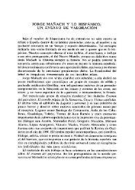 Jorge Mañach y lo hispánico, un ensayo de valoración 
