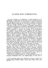 Alfonso Reyes comparatista 