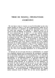 Tirso de Molina: dramaturgo andrógino