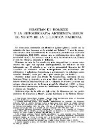 Sebastián de Horozco y la historiografía antisemita según el ms. 9115 de la Biblioteca Nacional 