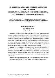 El sujeto escindido y la renuncia a la novela como totalidad. (Escritura fragmentaria e hibridación genérica en la narrativa de Enrique Vila-Matas)