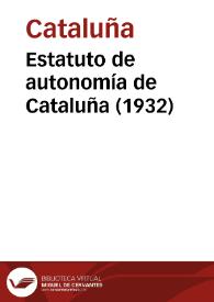 Estatuto de autonomía de Cataluña (1932)