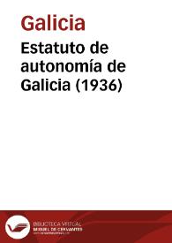 Estatuto de autonomía de Galicia (1936)