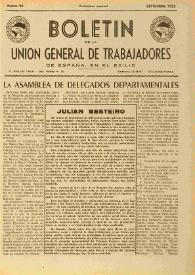 U.G.T. : Boletín de la Unión General de Trabajadores de España en Francia. Núm. 95, septiembre de 1952