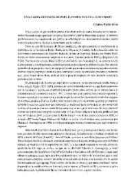 Una carta olvidada de Emilia Pardo Bazán a Luis Vidart