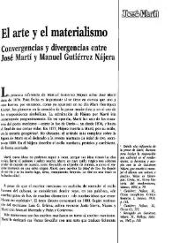 El arte y el materialismo. Convergencias y divergencias entre José Martí y Manuel Gutiérrez Nájera
