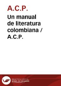 Un manual de literatura colombiana