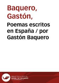 Poemas escritos en España