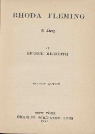 Rhoda Fleming. A story