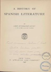 A history of spanish literature