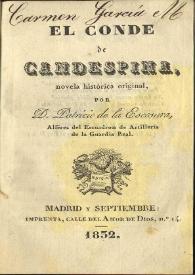 El Conde de Candespina : novela histórica original