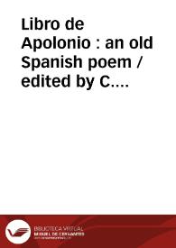 Libro de Apolonio, an old Spanish poem