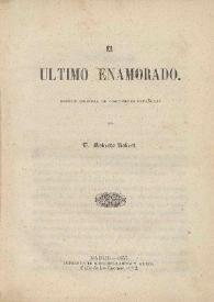 El último enamorado. Novela original de costumbres españolas