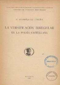 La versificación irregular en la poesía castellana