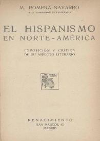 El hispanismo en Norte América : exposición y crítica de su aspecto literario