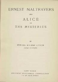 Ernest Maltravers and Alice or The mysteries