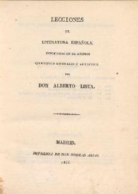 Lecciones de literatura española, esplicadas en el Ateneo Científico Literario y Artístico