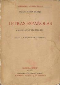 Letras españolas : (primera mitad del siglo XIX)