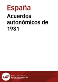 Acuerdos autonómicos de 1981