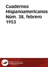 Cuadernos Hispanoamericanos. Núm. 38, febrero 1953