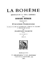La bohème : escenas de la vida bohemia. Tomo II