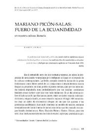 Mariano Picón-Salas: fuero de la ecuanimidad en nuestra cultura literaria
