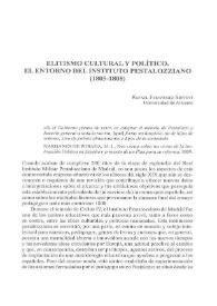 Elitismo cultural y político. El entorno del Instituto pestalozziano (1805-1808)