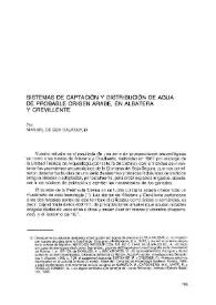 Sistemas de captación y distribución de agua de probable origen árabe, en Albatera y Crevillente