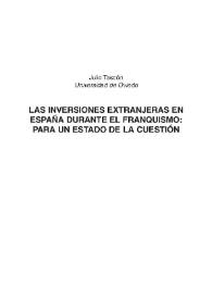 Las inversiones extranjeras en España durante el franquismo: para un estado de la cuestión
