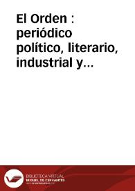 El Orden : periódico político, literario, industrial y noticioso