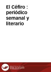 El Céfiro : periódico semanal y literario