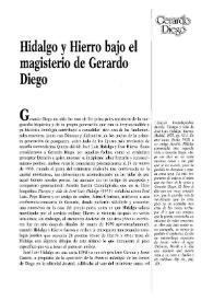 Hidalgo y Hierro, bajo el magisterio de Gerardo Diego