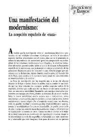 Una manifestación del modernismo: la acepción española de 
