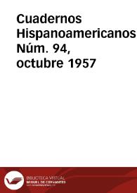 Cuadernos Hispanoamericanos. Núm. 94, octubre 1957