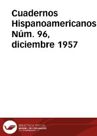 Cuadernos Hispanoamericanos. Núm. 96, diciembre 1957