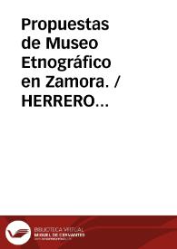Propuestas de Museo Etnográfico en Zamora.