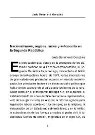 Nacionalismos, regionalismos y autonomías en la Segunda República