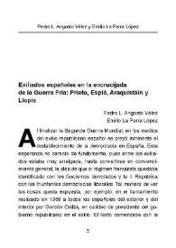 Exiliados españoles en la encrucijada de la Guerra Fría. Prieto, Esplá, Araquistáin y Llopis