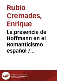La presencia de Hoffmann en el Romanticismo español