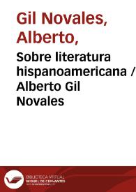 Sobre literatura hispanoamericana