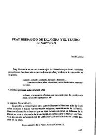 Fray Hernando de Talavera y el teatro: 