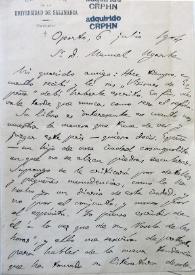 Carta de Miguel de Unamuno a Manuel Ugarte. Oporto, 6 de julio de 1904