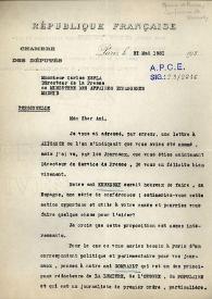Carta de [Marius] Moutet a Carlos Esplá. París, 21 de mayo de 1931