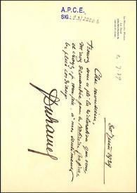 Carta de Georges Duhamel a Carlos Esplá. Valmondois (Francia), 30 de junio de 1939