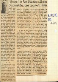 'Ondina', de Juan Giraudoux, es una deliciosa obra, casi cuento de hadas